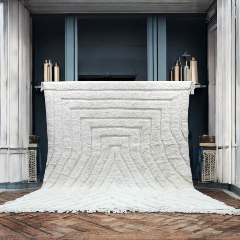 Grand-tapis-luxe-relief-blanc-marocain