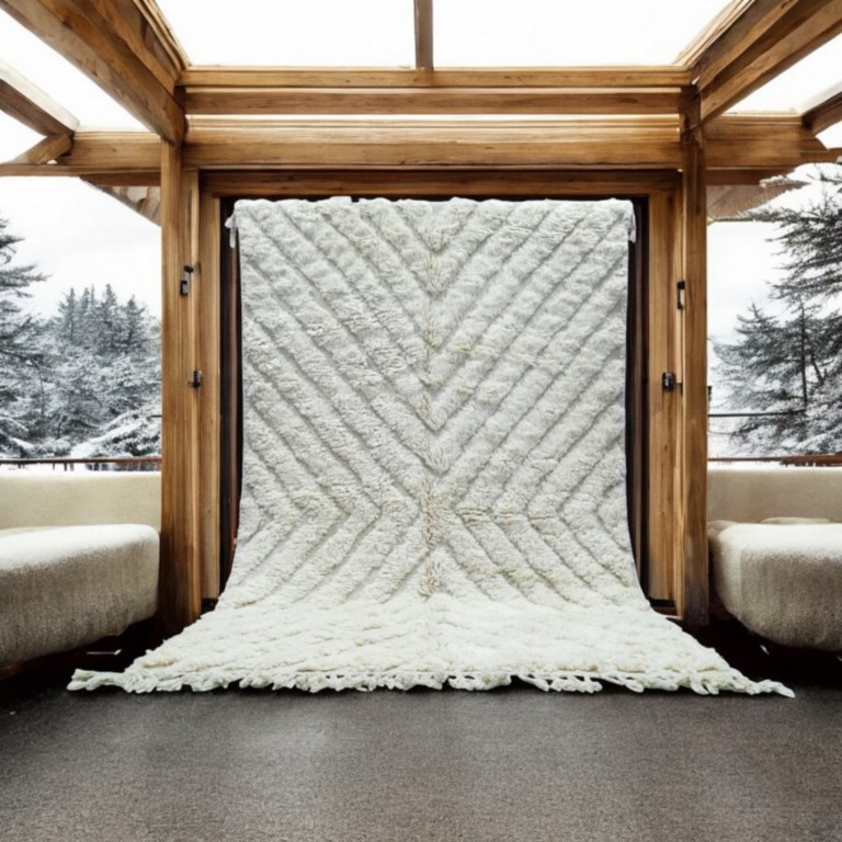 Handmade-wool-natural-white-chalet-snow rug