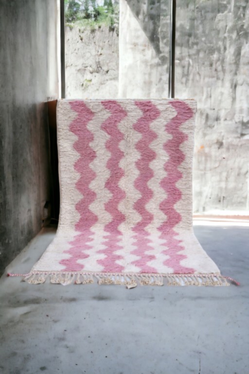 Tapis-Berbere-Rose-motif-vagues