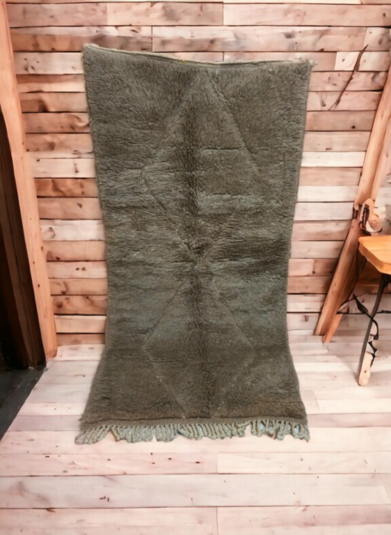 Tapis-marocain-gris-vert-fonce