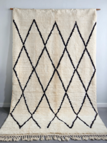 1-Black diamond Berber rug, Beni Ouarain or Mrirt quality