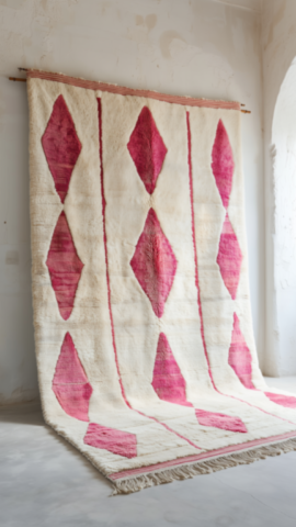 Tapis Berbère Douillet Blanc Rose Tapis Berbère Douillet Blanc Rose