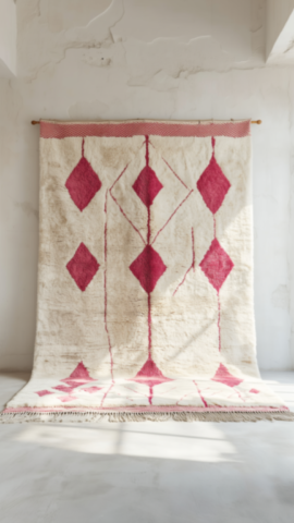 Lot of Pink and White Berber Moroccan Rugs – Wholesaler