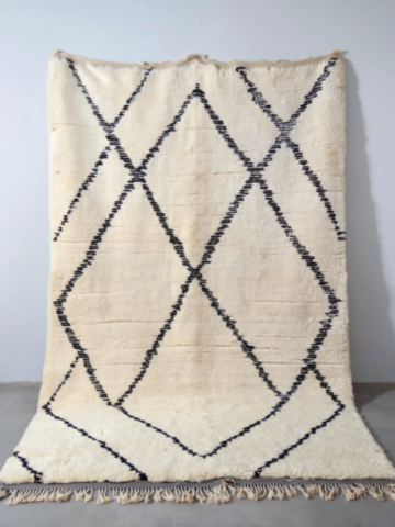 2-Black diamond Berber rug, Beni Ouarain or Mrirt quality