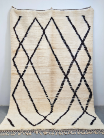 3-Black diamond Berber rug, Beni Ouarain or Mrirt quality