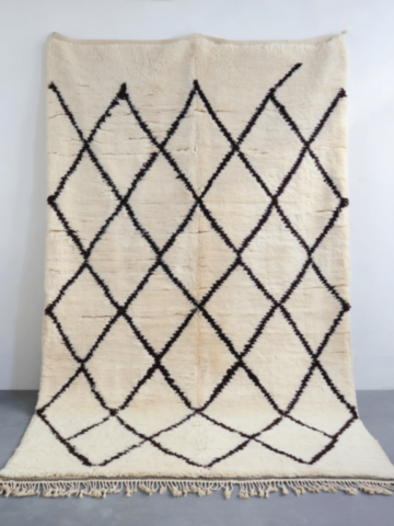 4-Black diamond Berber rug, Beni Ouarain or Mrirt quality