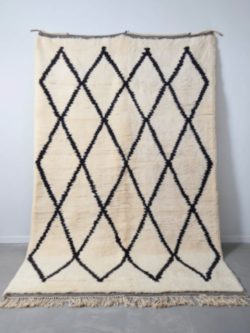 5-Black diamond Berber rug, Beni Ouarain or Mrirt quality
