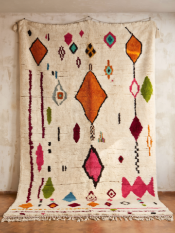 501C - Colorful Berber Rug - Handwoven in Morocco