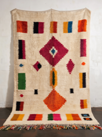 Tapis berbère multicolore – Oeuvre artisanale unique Tapis berbère multicolore – Oeuvre artisanale unique