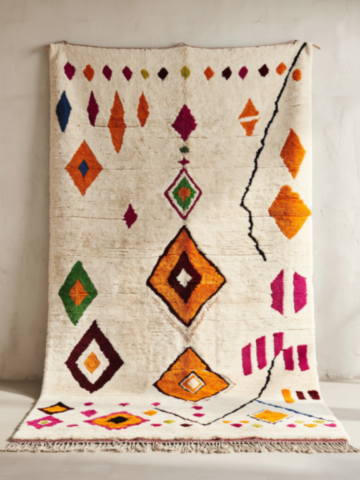 Tapis Azilal multicolore – Tapis artistique