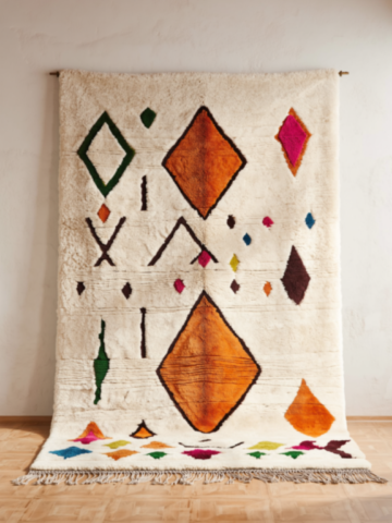 Tapis berbère Azilal coloré – Inspiration tribale