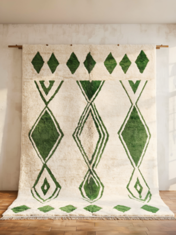 59C-Beni-Ouarain-White-Green-Carpet 59C-Beni-Ouarain-White-Green-Carpet