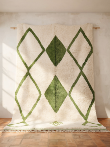 61C-Tapis-marocain-blanc-vert