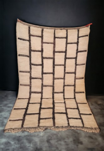 Tapis berbère Marron en laine 1,50m x 2,50m