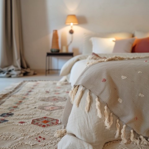 Tapis-laine-artisanal-chambre-femme